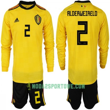 Koszulka Belgia ALDERWEIRELD 2 Dziecięcy Mistrzostwa Świata 2018 Wyjazdowe Stroje Piłkarskie Długi Rękaw